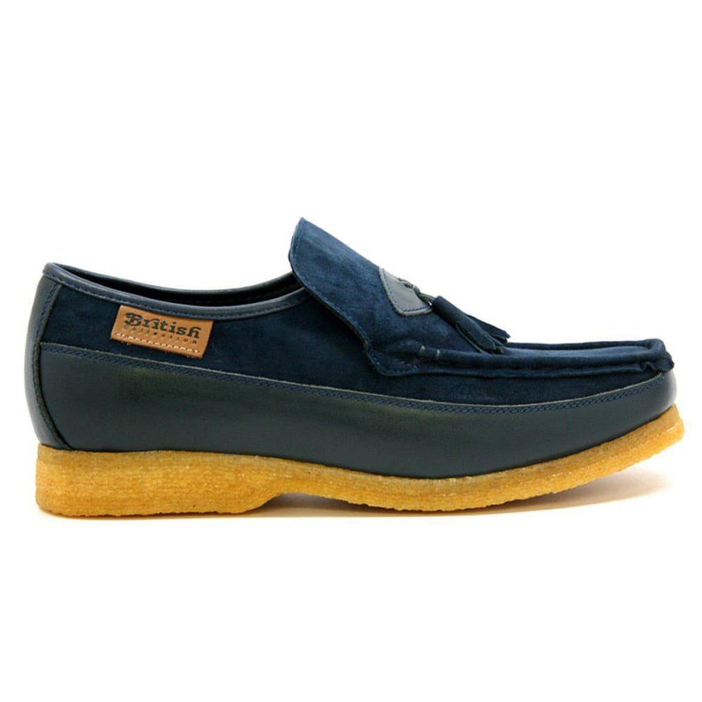 British Walkers King Navy Suede Slip-Ons for Men – Summer Style - Don't Panic Shoes