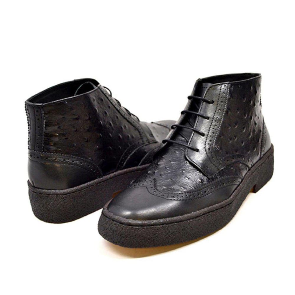 British Walkers Playboy Classic Ostrich Leather Boots for Men - Don't Panic Shoes