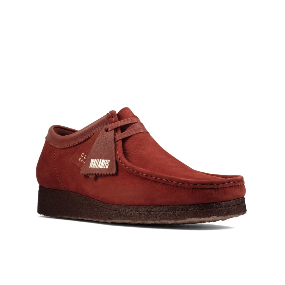 Clarks Wallabee Low Men’s Shoes in Burgundy Nubuck