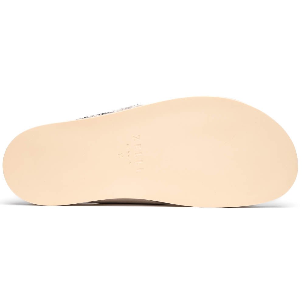 06 - 105 - Tpe Rena Italian Goatskin Suede Python Embossed Slide Taupe by Zelli Italia – Don't Panic Shoes