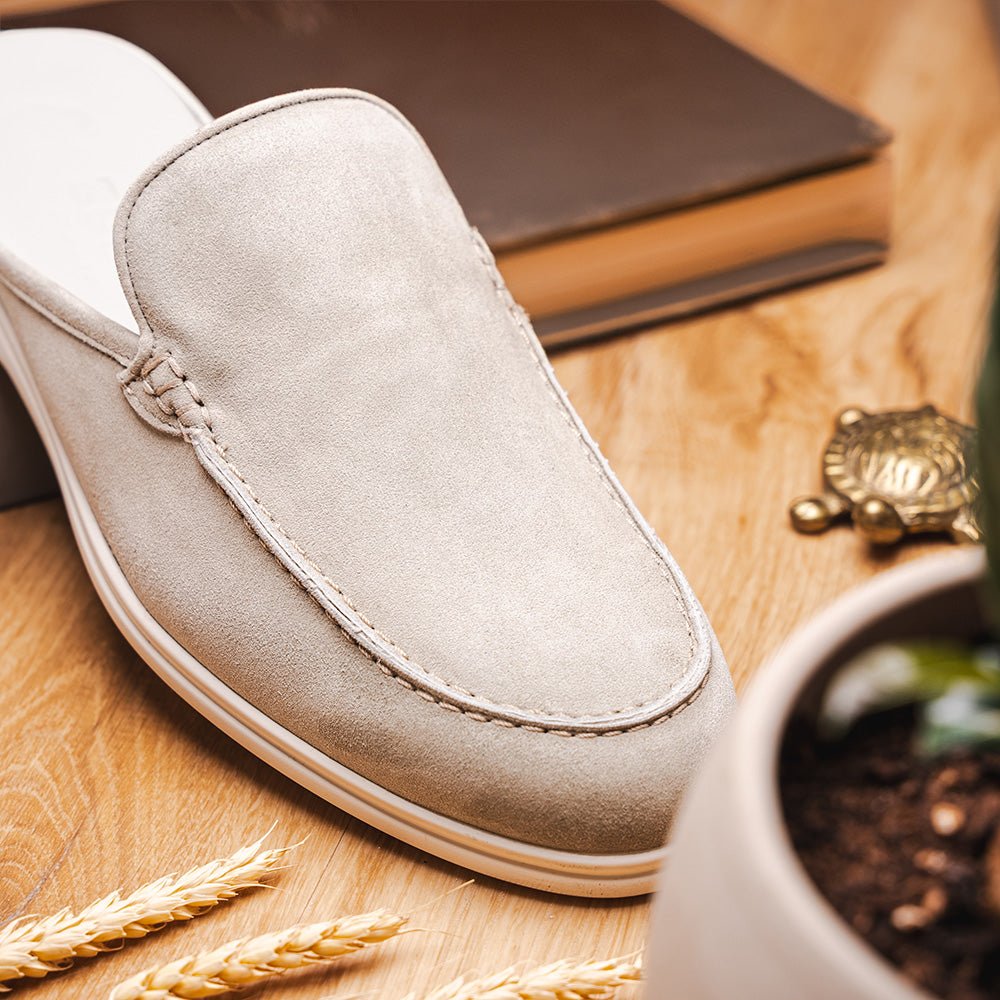 06 - 112 - Gry Soro Sueded Italian Goatskin Mule Grey Shop by Zelli Italia – Don't Panic Shoes
