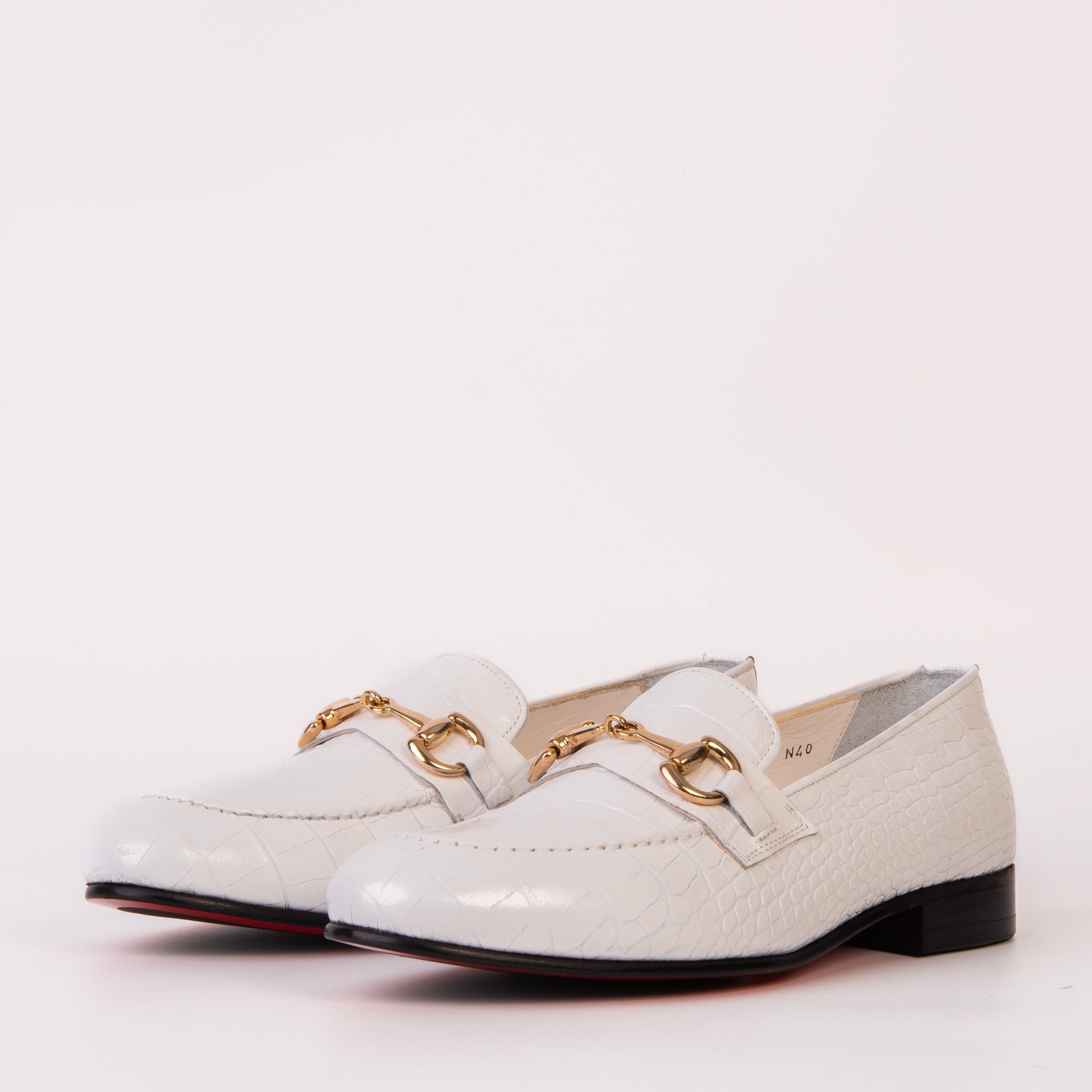 The Monaco White Leather Men Shoe Bit Loafer