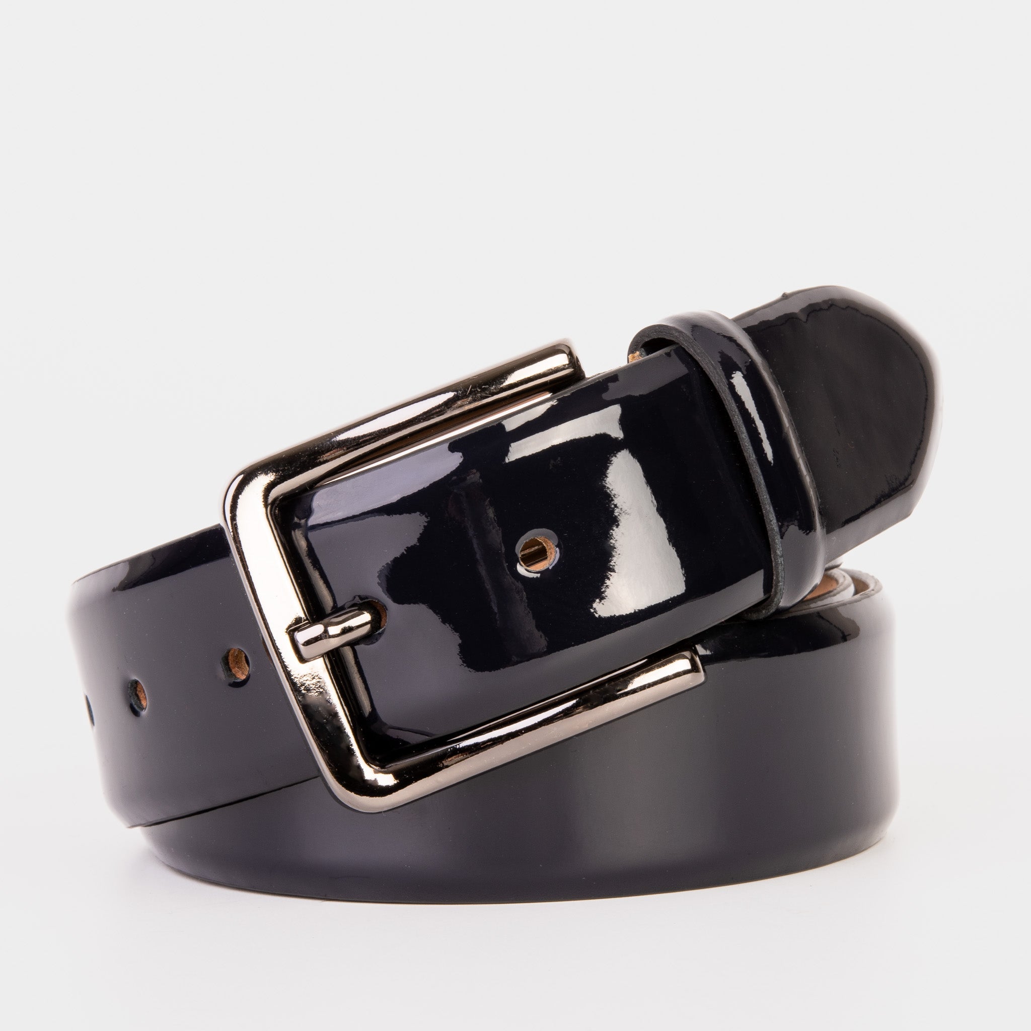 The Dodoma Navy Patent Leather Belt