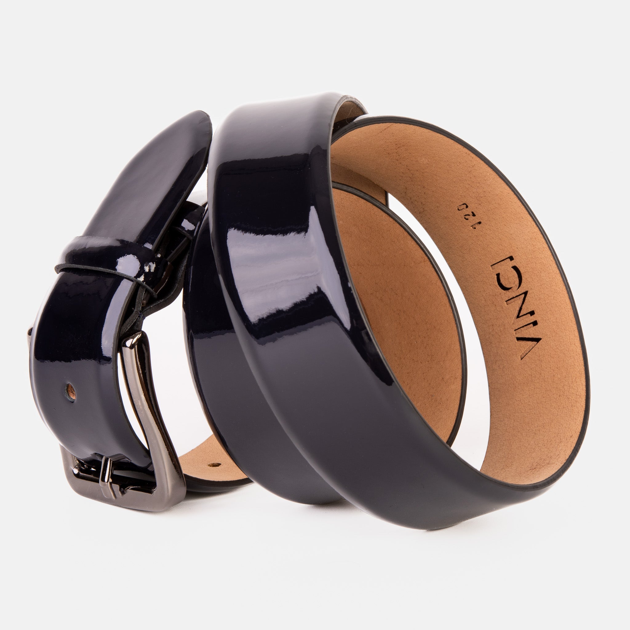 The Dodoma Navy Patent Leather Belt