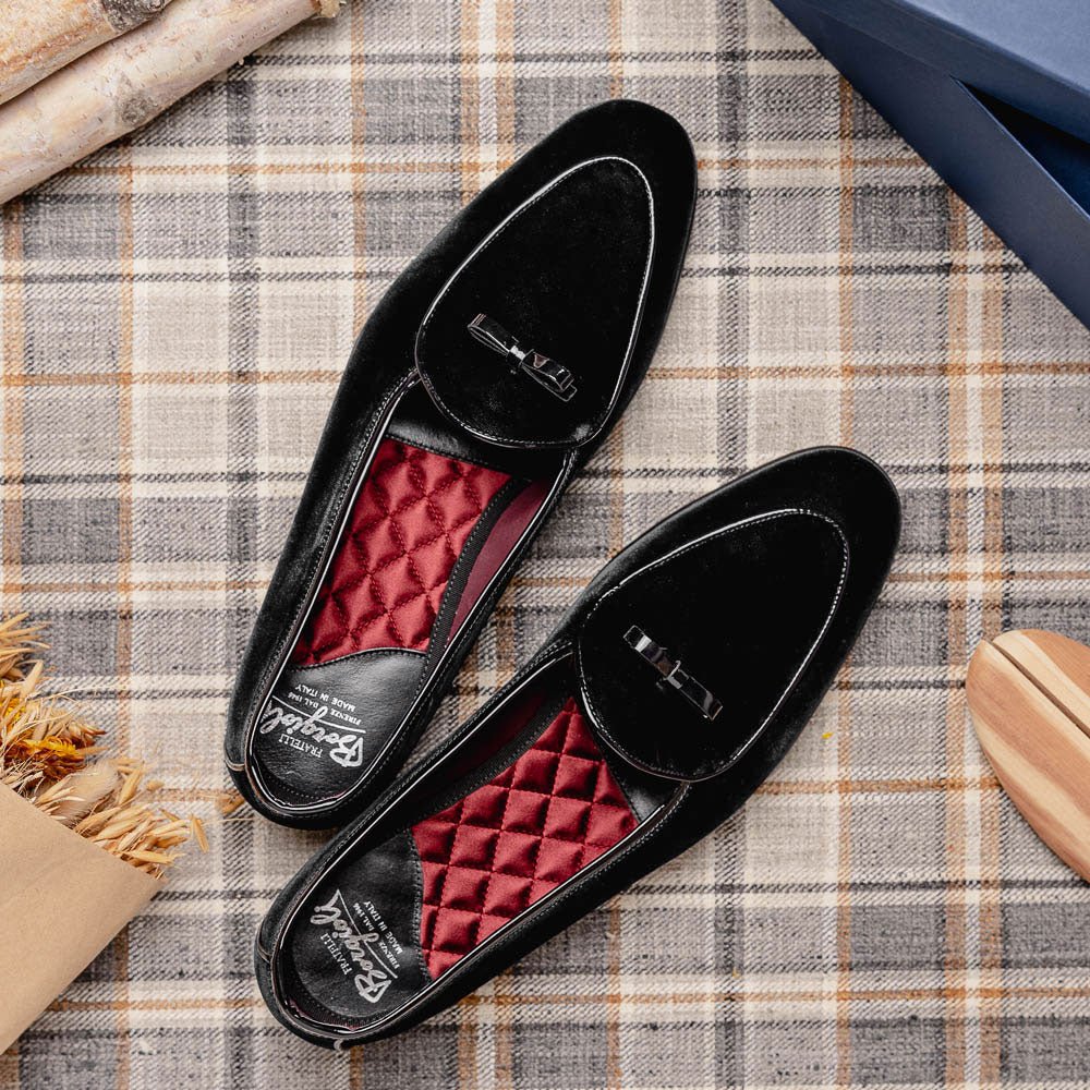 10 - 120 - Blk Arco Velvet Tuxedo Shoe, Black Sale by Zelli Italia – Don't Panic Shoes