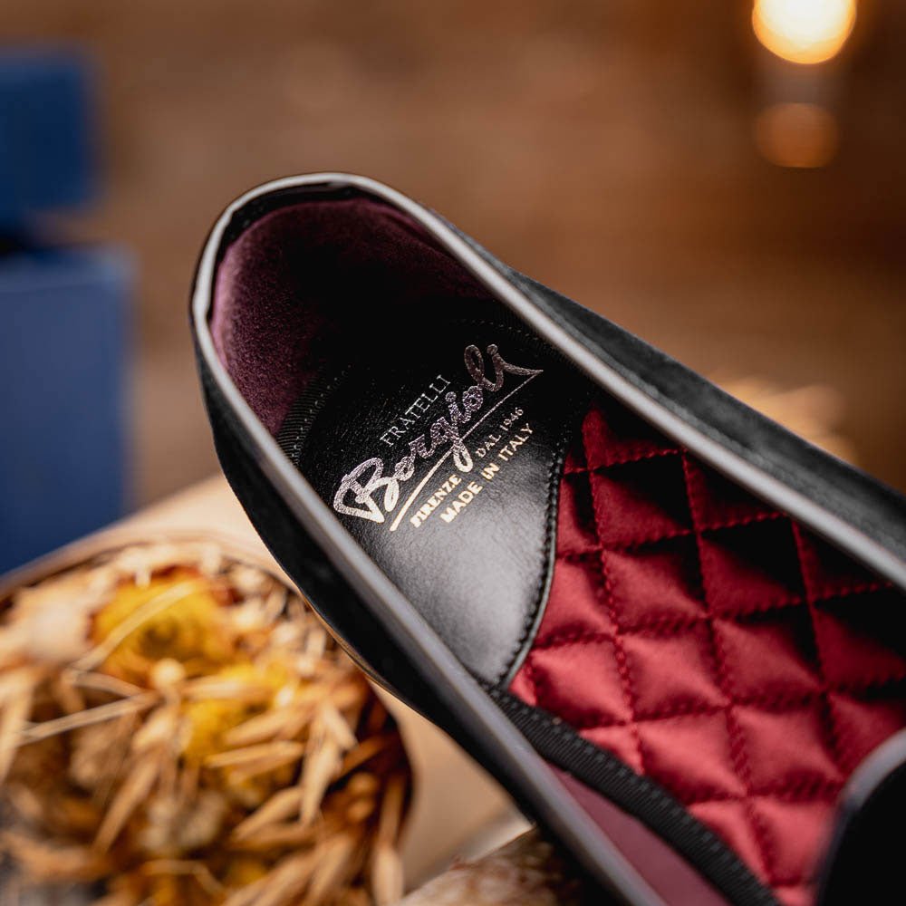 10 - 120 - Blk Arco Velvet Tuxedo Shoe, Black Sale by Zelli Italia – Don't Panic Shoes