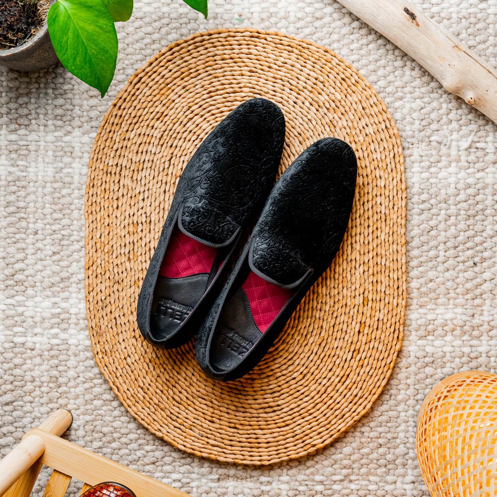 10 - 520 - Blk Formal Ii Velvet Tuxedo Shoe, Black by Zelli Italia – Don't Panic Shoes