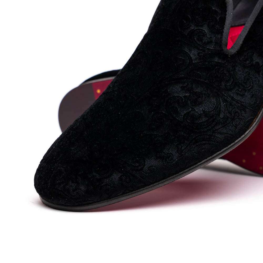 10 - 520 - Blk Formal Ii Velvet Tuxedo Shoe, Black by Zelli Italia – Don't Panic Shoes
