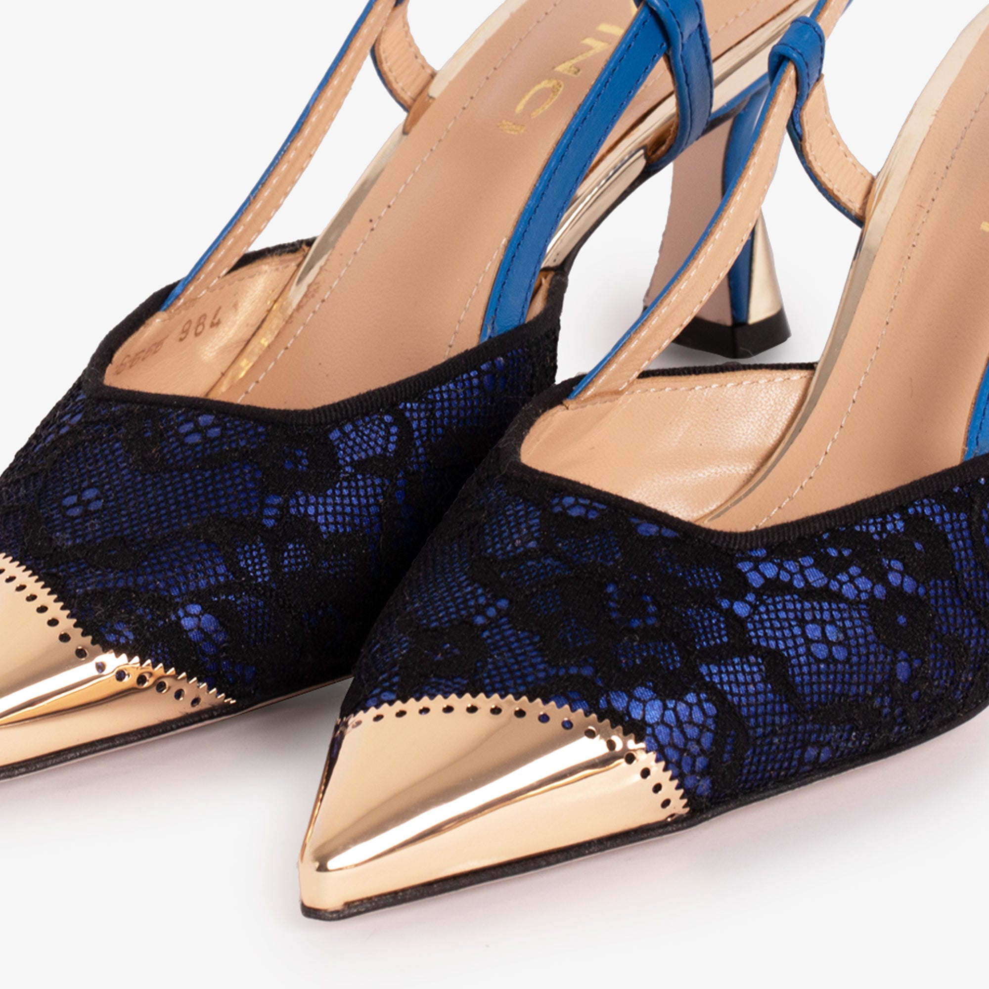 Vinci Leather Shoes The Bali Sax Blue Leather Slingback Women Sandal