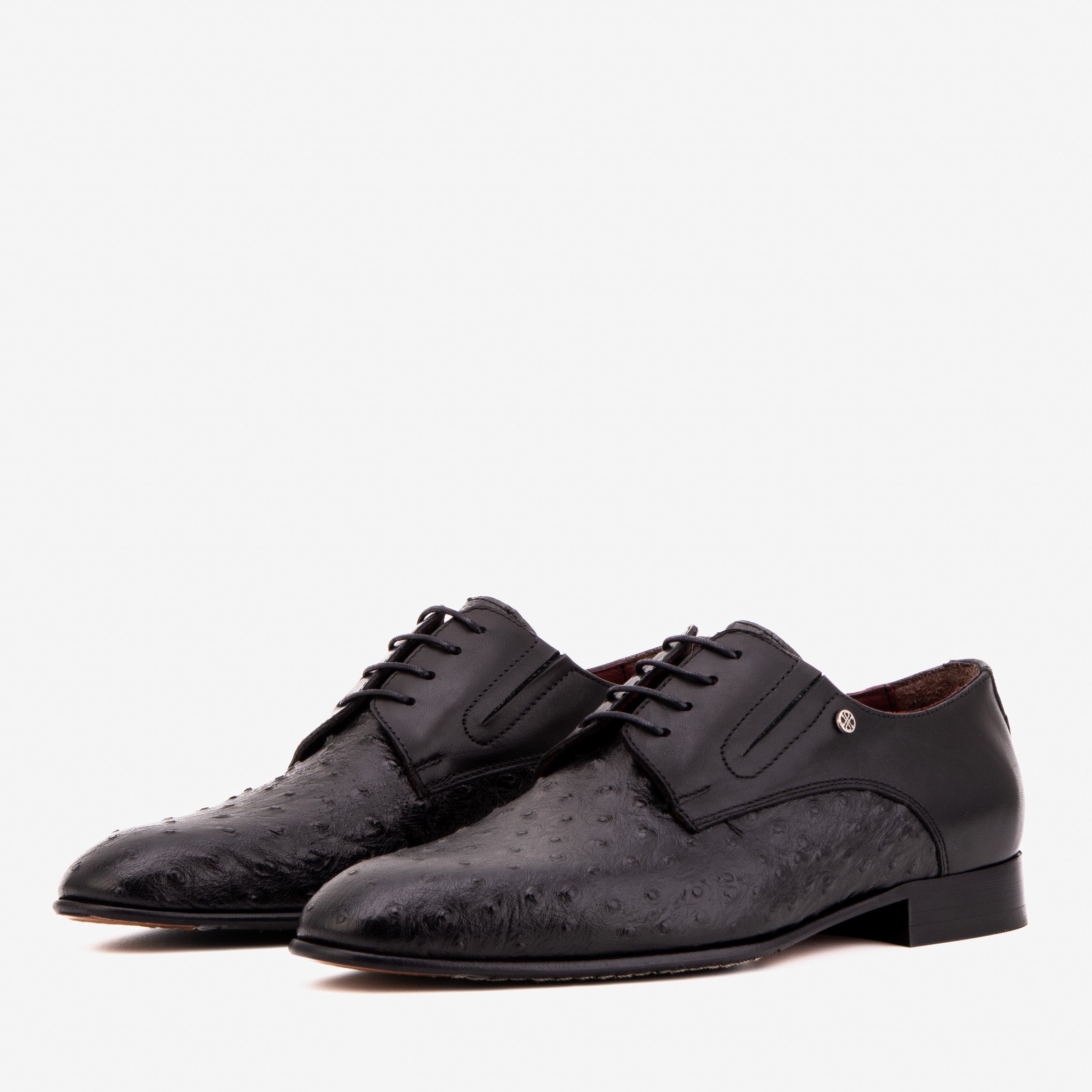 The Porto Alegre Black Leather Derby Men Shoe
