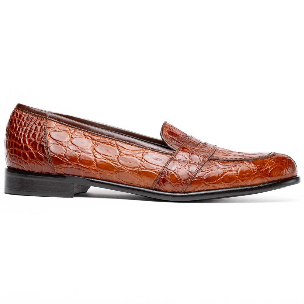 11 - 119 - Cgn Tuscany Crocodile Penny Loafer, Cognac Shop by Zelli Italia – Don't Panic Shoes
