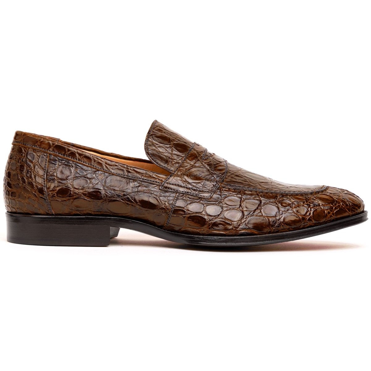 11 - 201 - Cgm Roma Crocodile Penny Loafer, Cognac Shop by Zelli Italia – Don't Panic Shoes