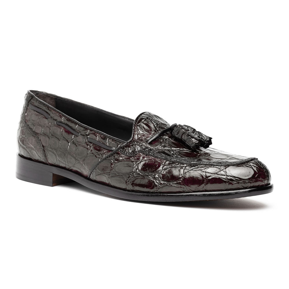 11 - 582 - Nic Franco Crocodile Tassel Loafer, Nicotine Sale by Zelli Italia – Don't Panic Shoes