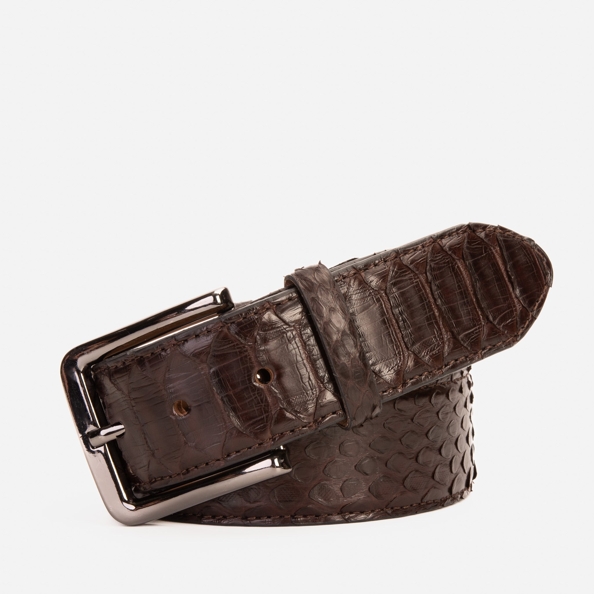 The Boss Brown python Sneak Leather Leather Belt
