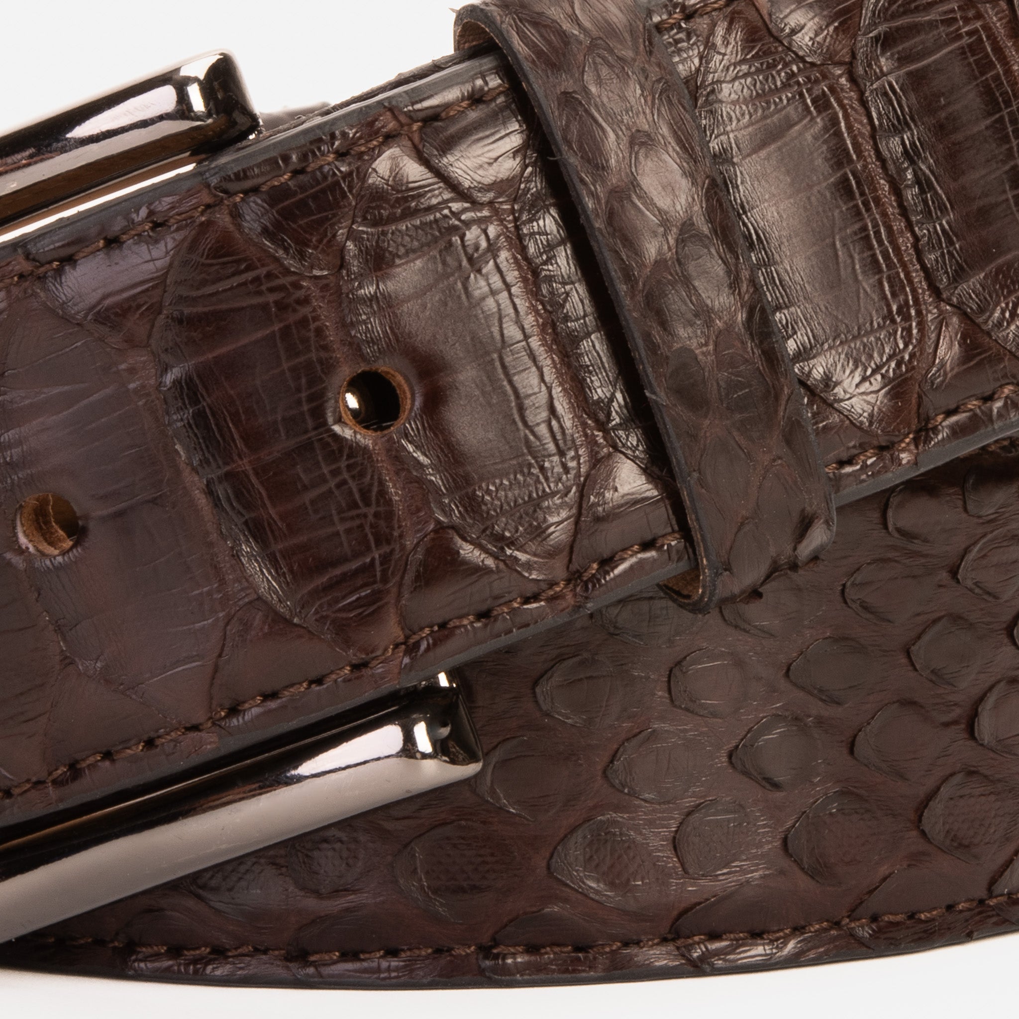 The Boss Brown python Sneak Leather Leather Belt