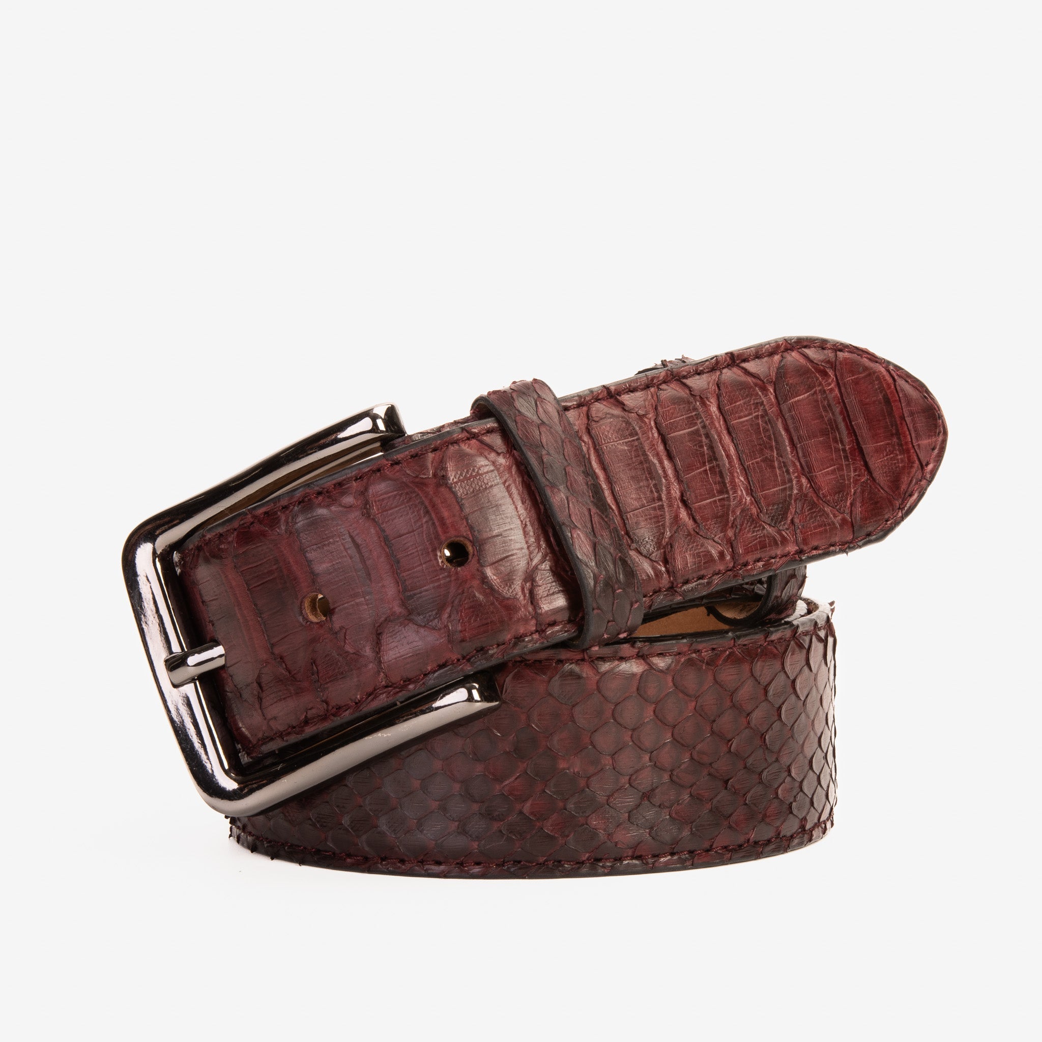 The Boss Burgundy python Sneak Leather Leather Belt