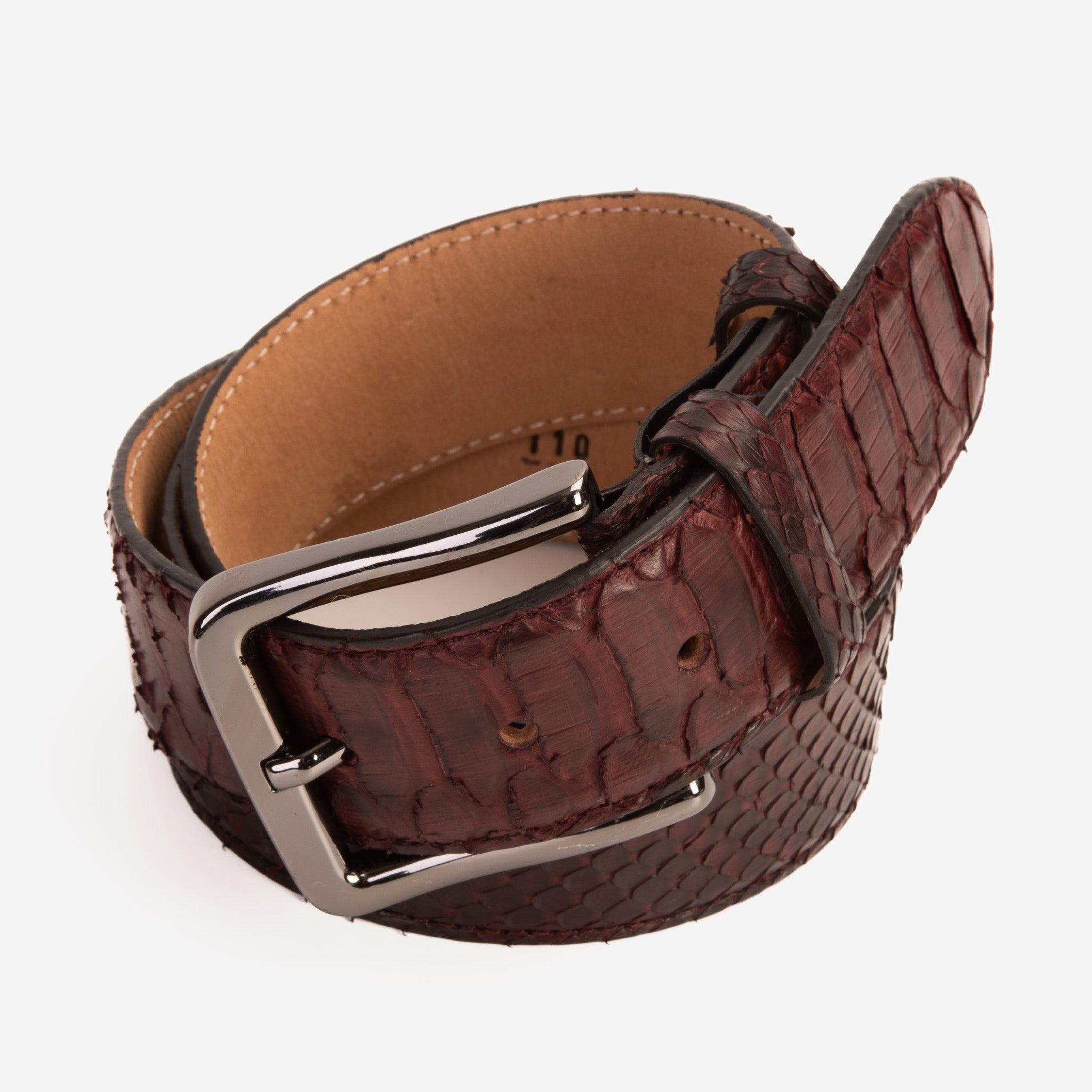 The Boss Burgundy python Sneak Leather Leather Belt