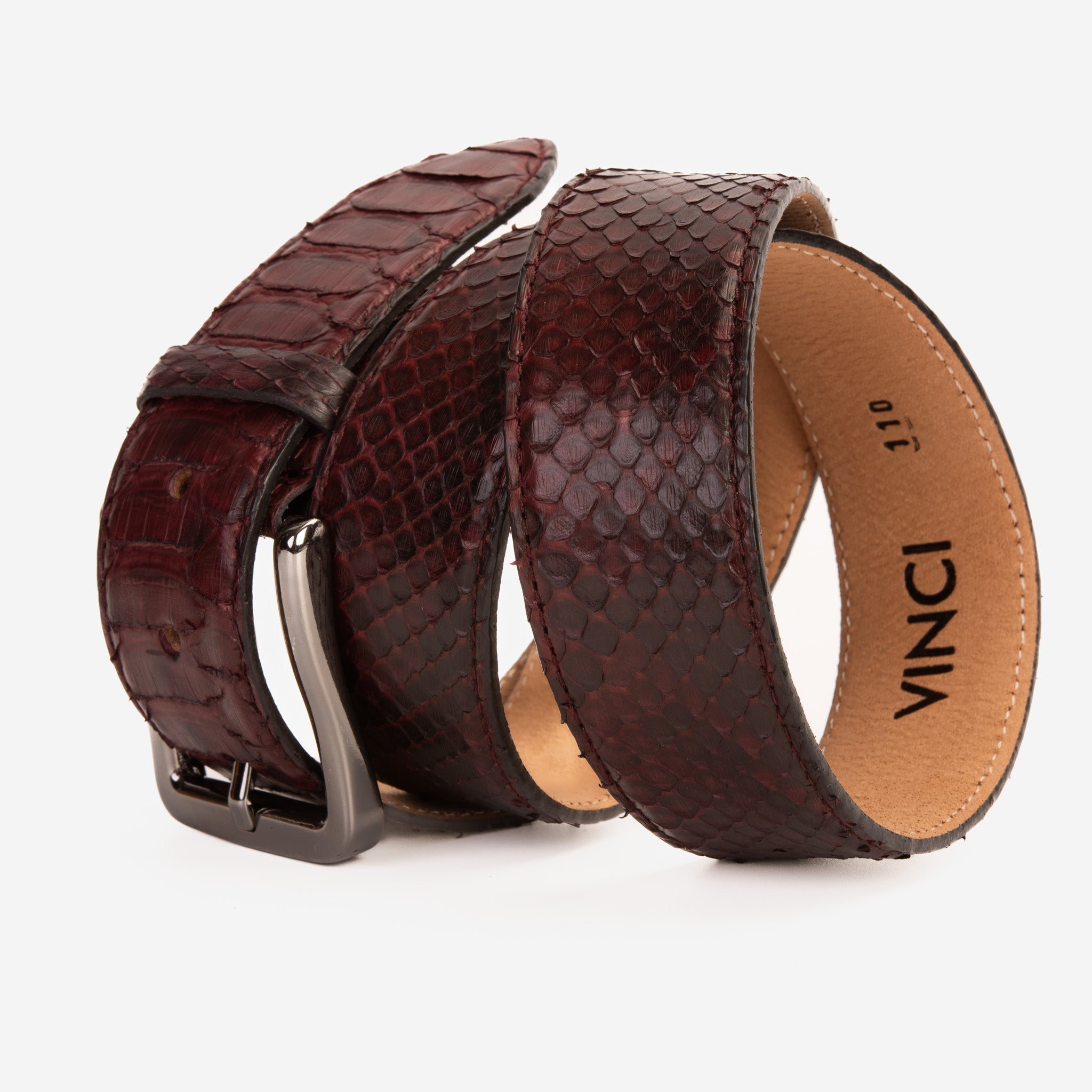 The Boss Burgundy python Sneak Leather Leather Belt