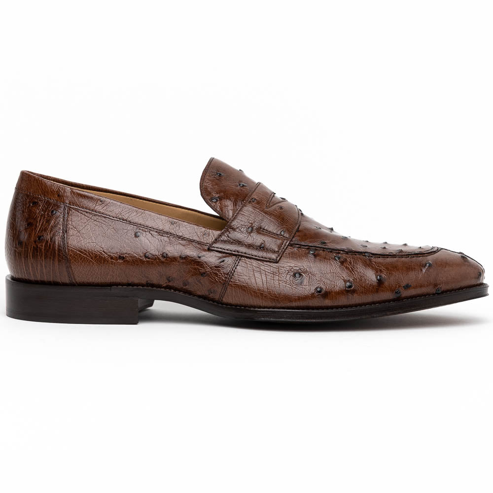 13 - 500 - Brn Roma Ostrich Quill Penny Loafer, Brown Shop by Zelli Italia – Don't Panic Shoes
