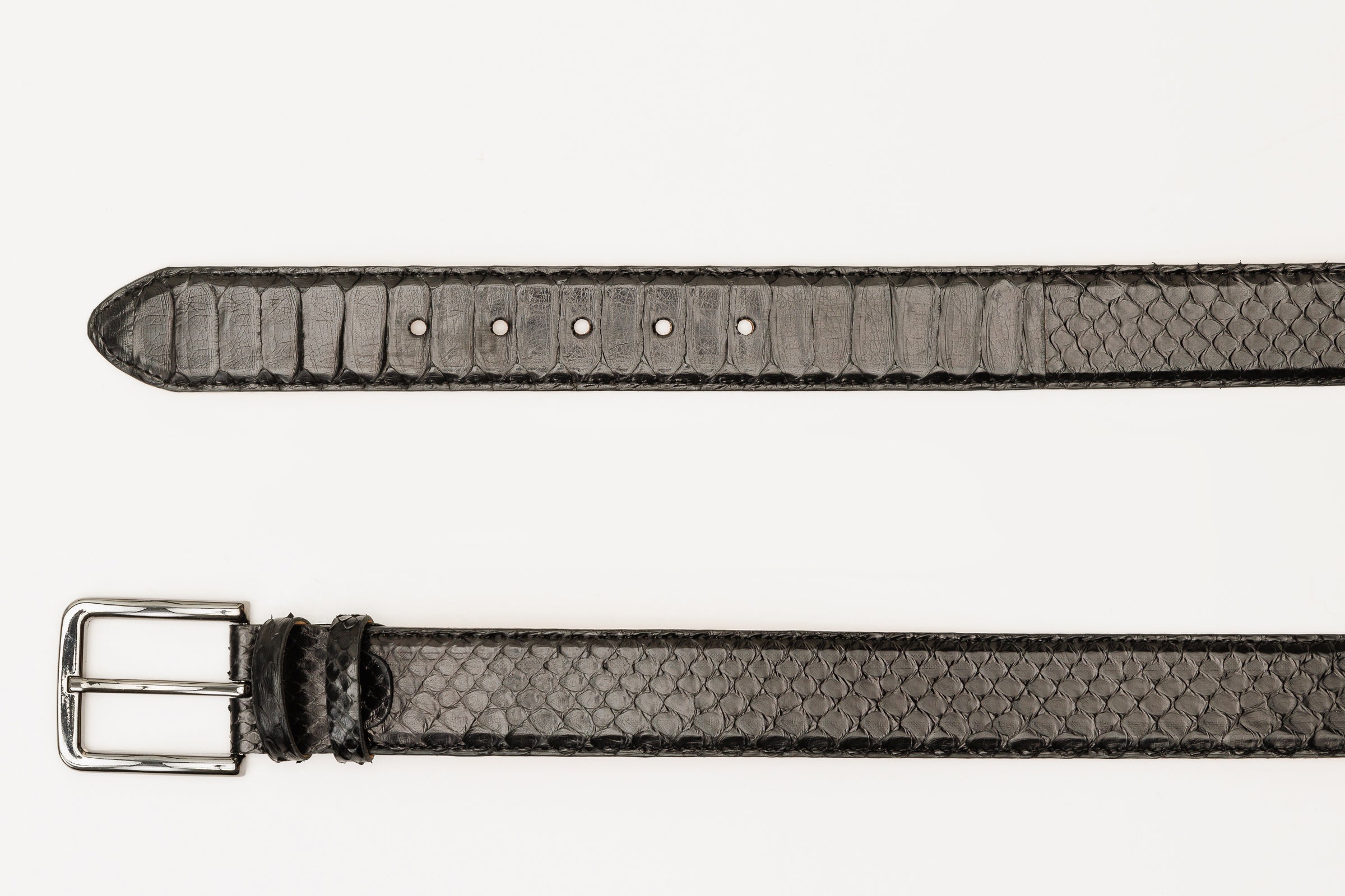The Boss Black python Sneak Leather Belt