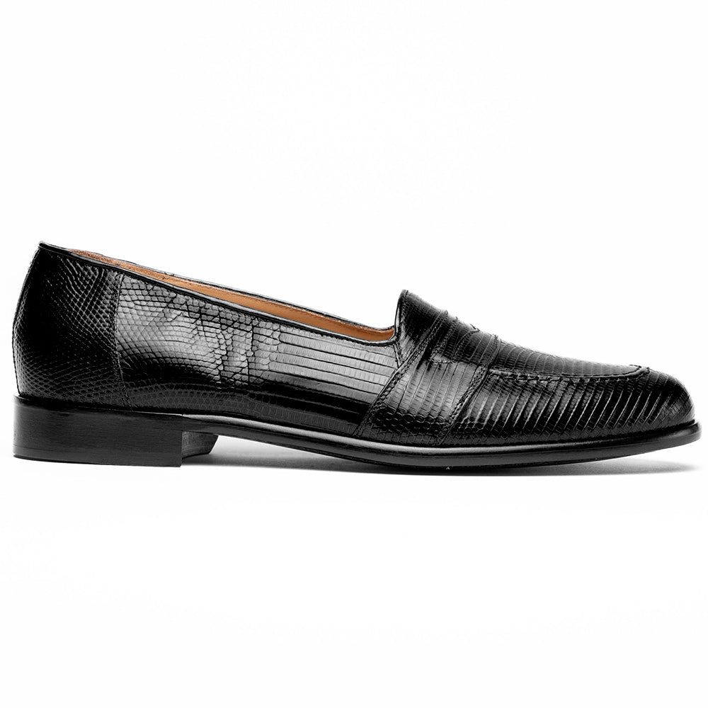 14 - 202 - Blk Rossi Teju Lizard Penny Loafer, Black Shop by Zelli Italia – Don't Panic Shoes