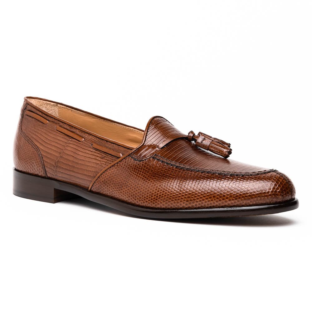 14 - 580 - Cgn Franco Teju Lizard Tassel Loafer, Cognac Shop by Zelli Italia – Don't Panic Shoes
