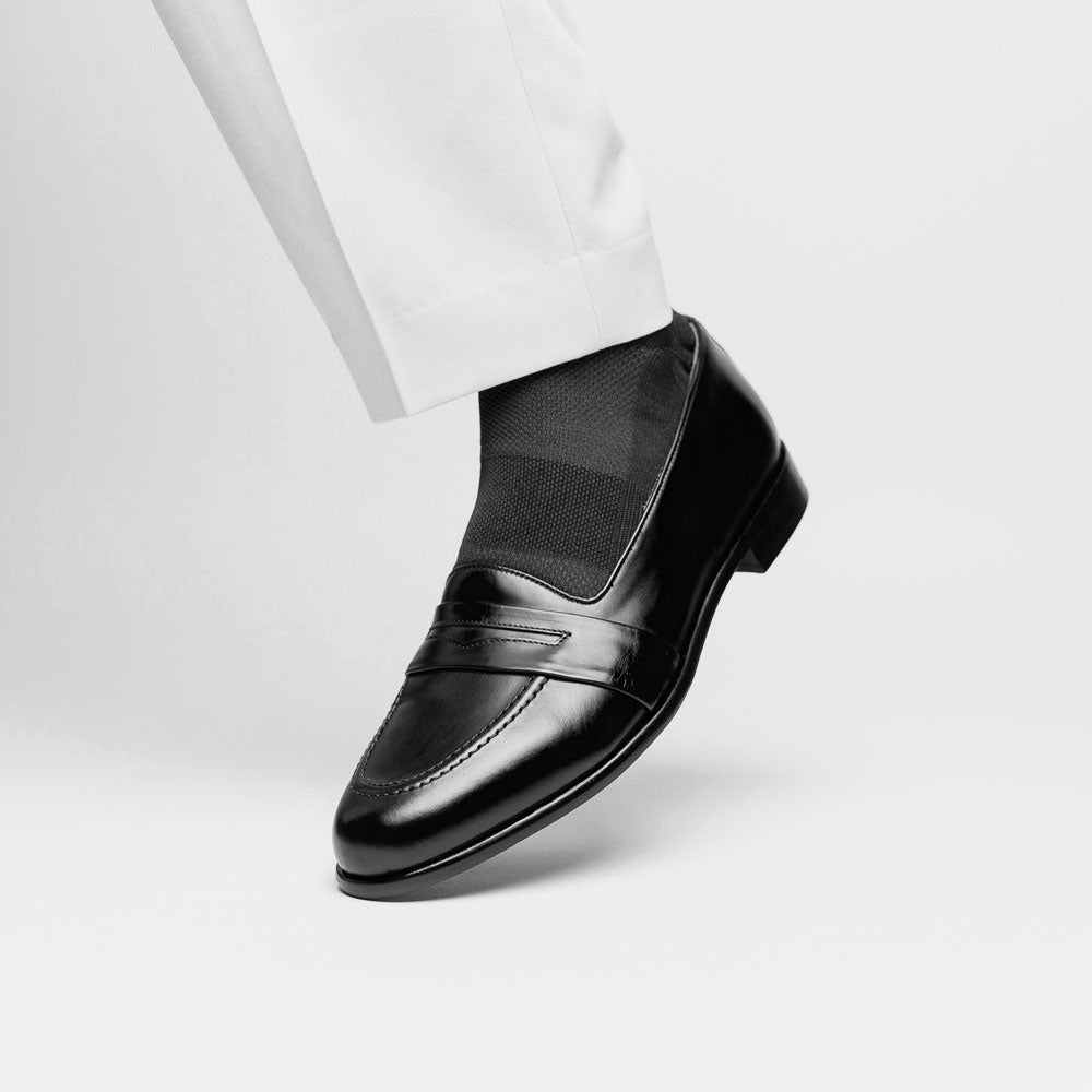 15 - 203 - Blk Savannah Calfskin Penny Loafer, Black Shop by Zelli Italia – Don't Panic Shoes