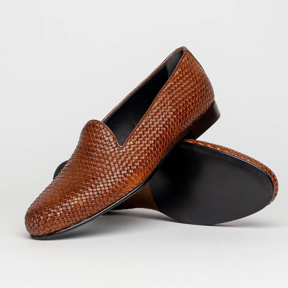 15 - 211 - Cgn Cestino Calfskin Basketweave Slip On, Cognac Shop by Zelli Italia – Don't Panic Shoes