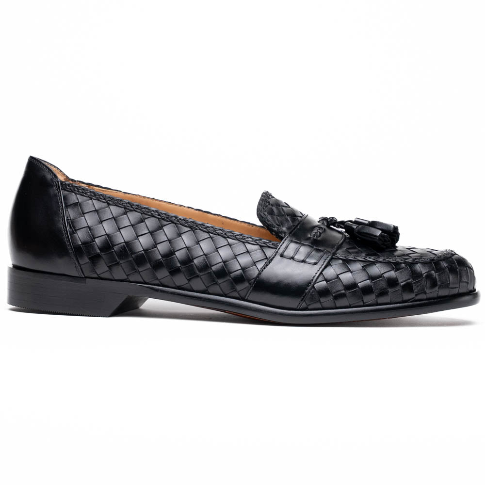 15 - 250 - Blk Riviera Basketweave Calfskin Tassel Loafer, Black Shop by Zelli Italia – Don't Panic Shoes