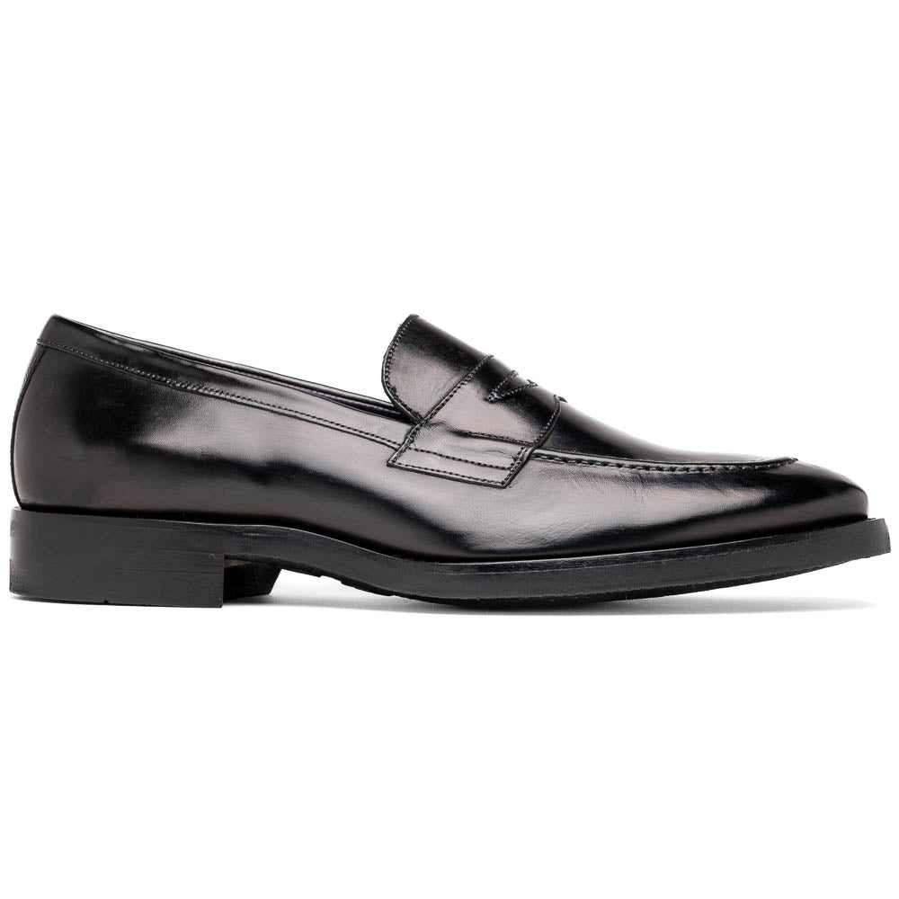 15 - 400 - Blk Roma Hand Burnished Calfskin Penny Loafer Black Shop by Zelli Italia – Don't Panic Shoes
