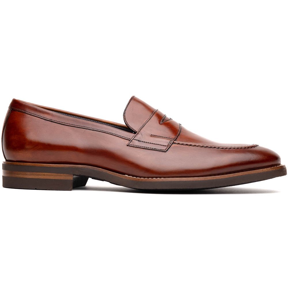 15 - 400 - Cgn Roma Hand Burnished Calfskin Penny Loafer Cognac Shop by Zelli Italia – Don't Panic Shoes
