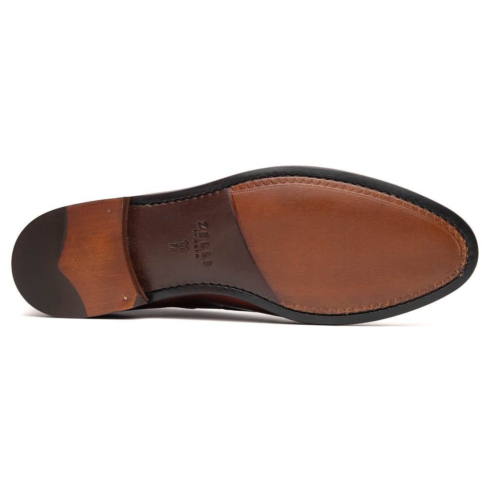 15 - 586 - Cgn Franco Italian Calfskin Tassel Loafer Cognac Shop by Zelli Italia – Don't Panic Shoes