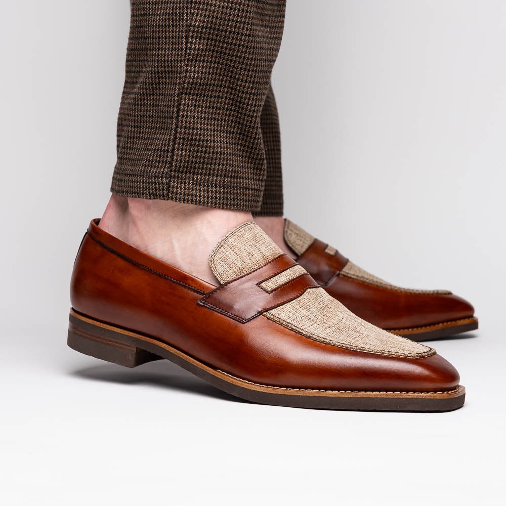 15 - 733 - Cgn Lago Italian Calfskin Slip On Loafer Cognac Shop by Zelli Italia – Don't Panic Shoes