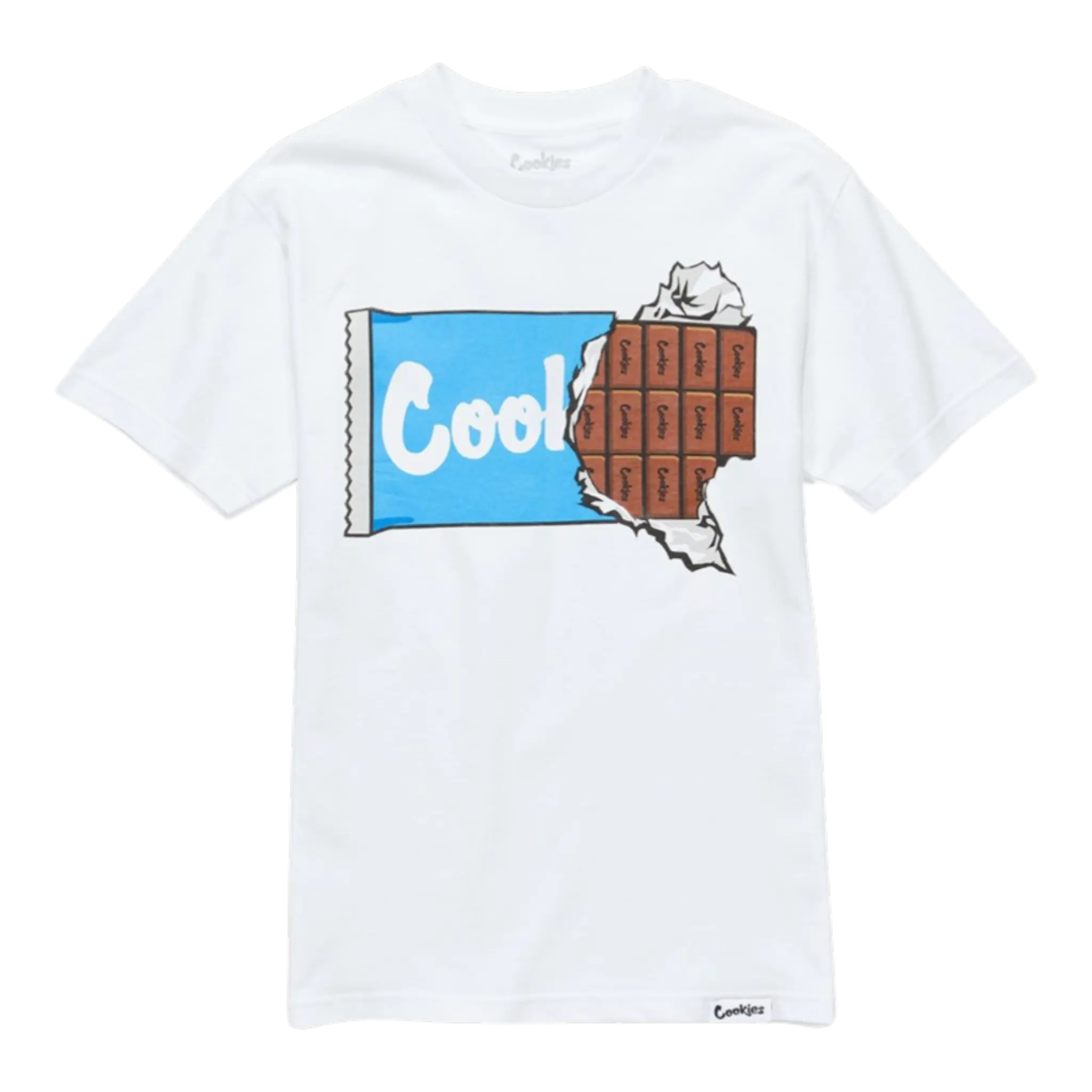 Cookies Block Logo Graphic T Shirt Men's Cotton White