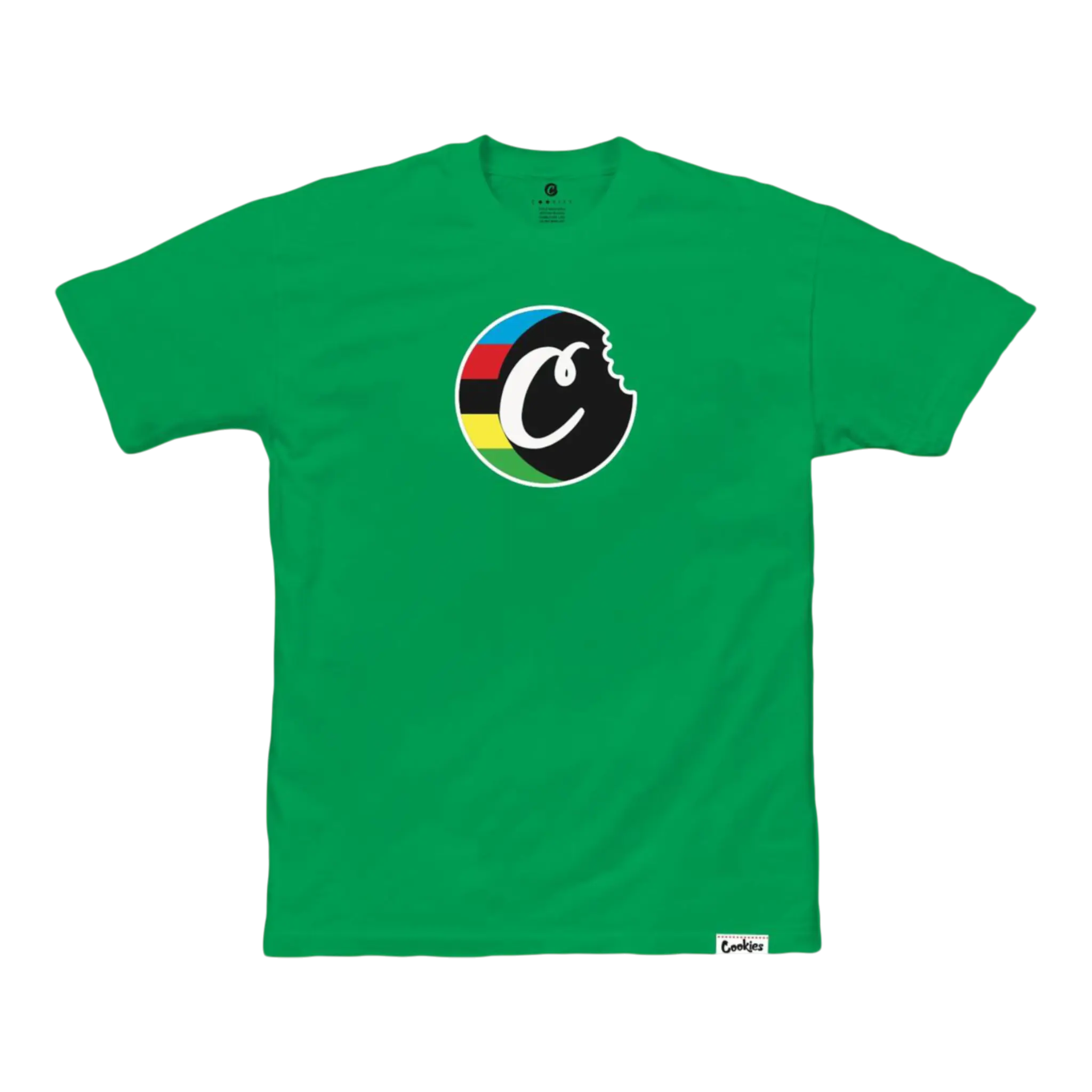 Cookies Block Logo Graphic Tee Men’s Cotton Kelly Green