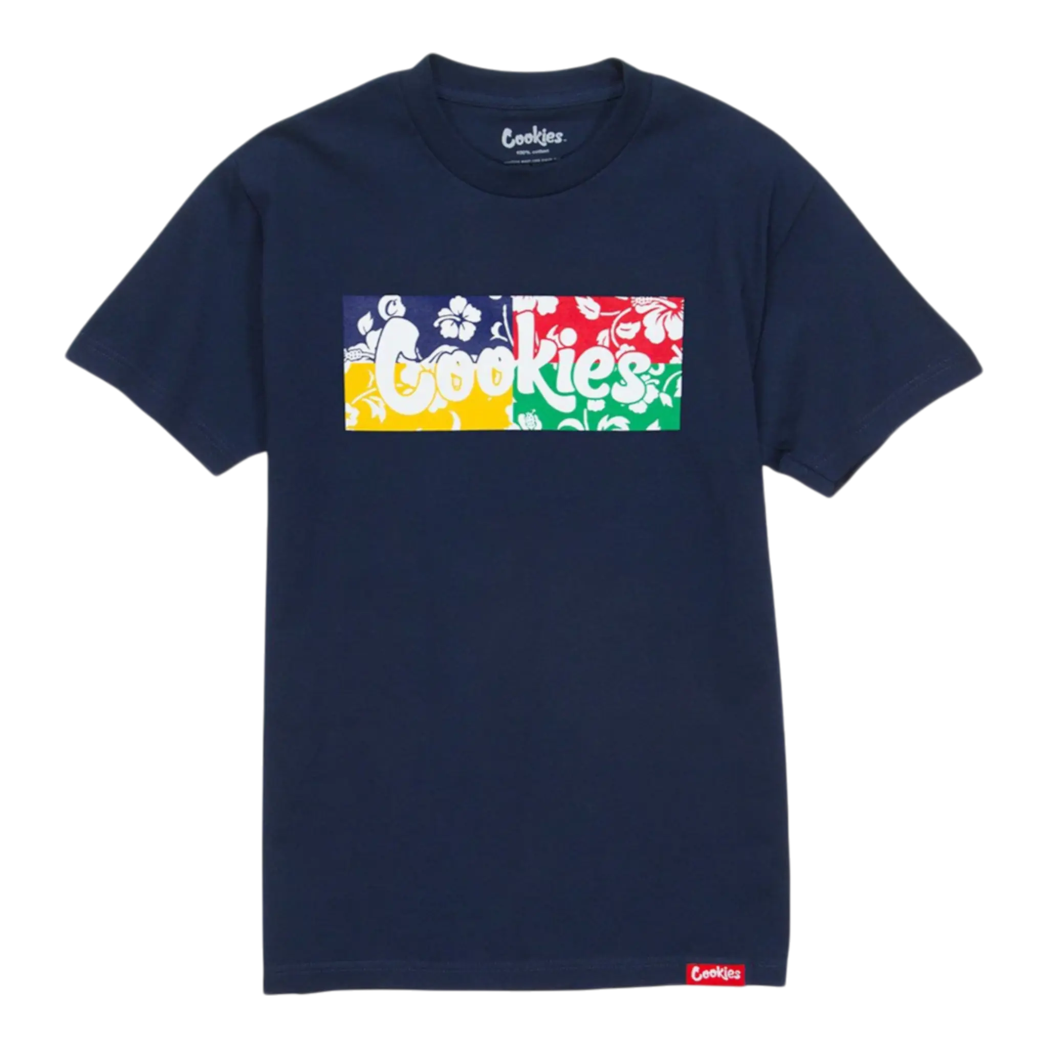 Cookies Waimea Colorblocked Original Logo Men’s Navy Cotton Tee