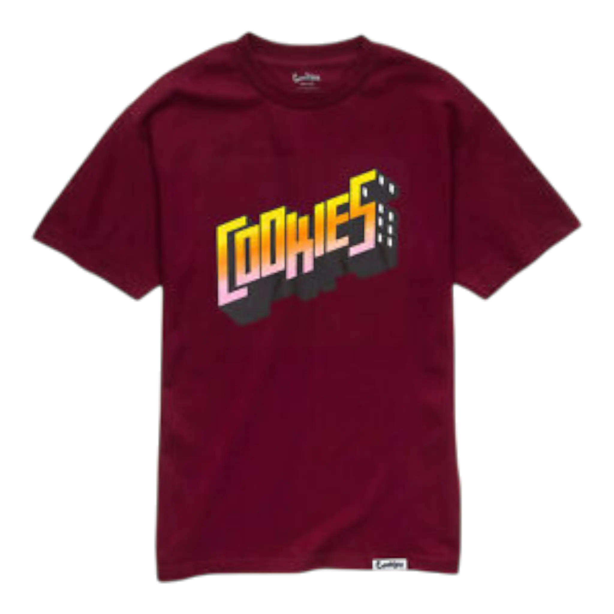 Cookies Collegiate Logo T Shirt Mens Cotton Burgundy