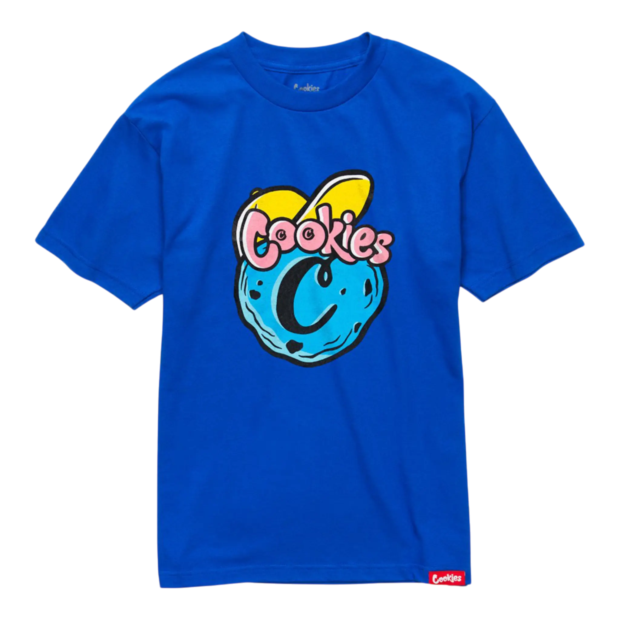 Cookies Puff Print Logo T Shirt Men's Cotton Royal Blue