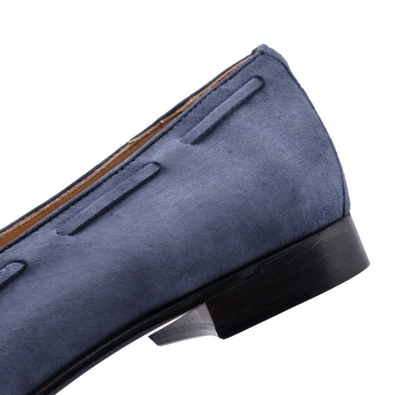 16 - 580 - Blu Naples Italian Kid Suede Tassel Loafer, Blue Water Sale by Zelli Italia – Don't Panic Shoes