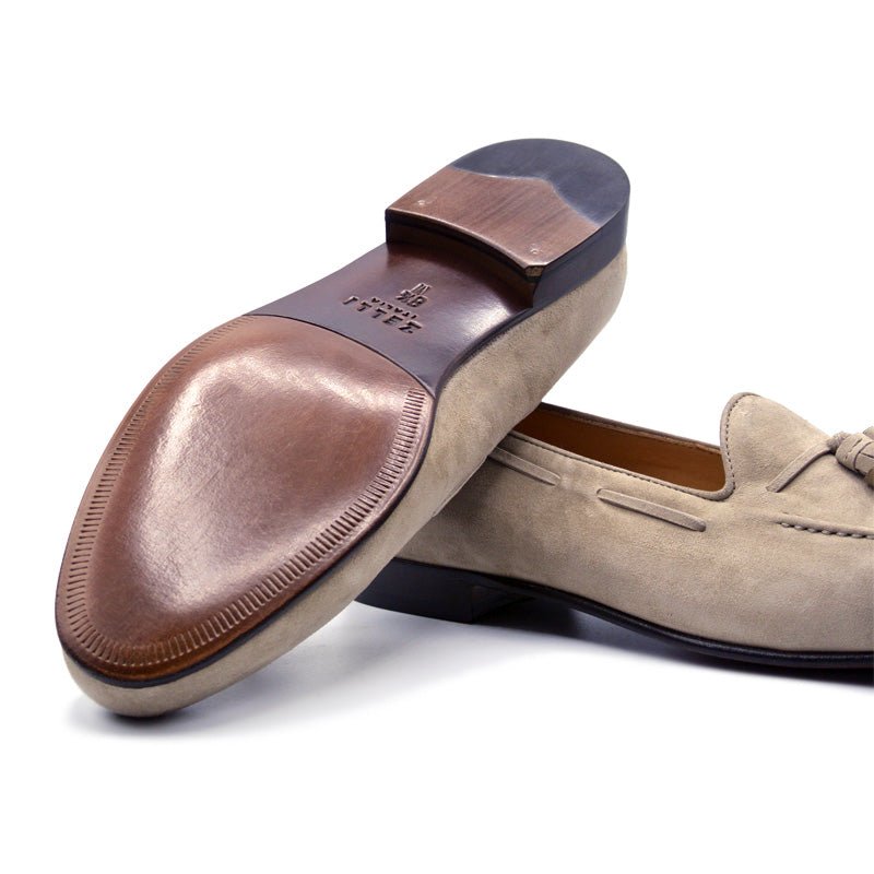 16 - 580 - Bon Naples Italian Kid Suede Tassel Loafer, Bone Shop by Zelli Italia – Don't Panic Shoes