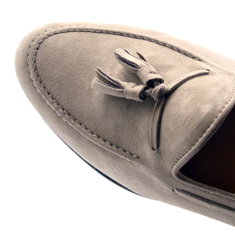 16 - 580 - Bon Naples Italian Kid Suede Tassel Loafer, Bone Shop by Zelli Italia – Don't Panic Shoes