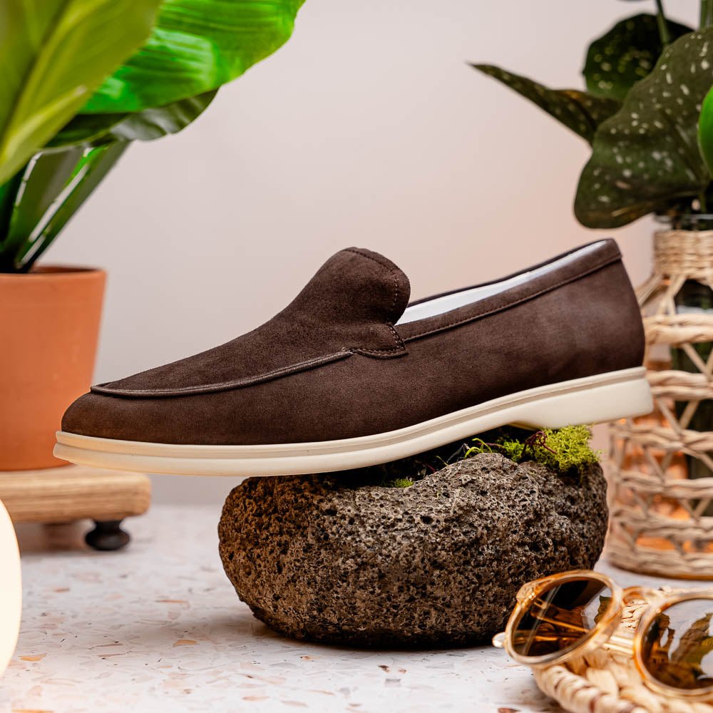 16 - 621 - Moc Livorno Sueded Italian Goatskin Loafer Mocha Shop by Zelli Italia – Don't Panic Shoes