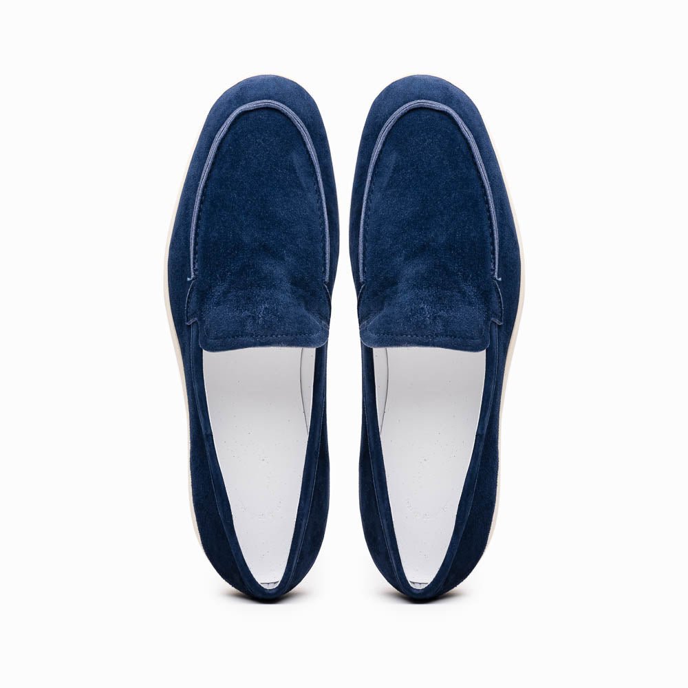 16 - 621 - Nvy Livorno Sueded Italian Goatskin Loafer Navy Shop by Zelli Italia – Don't Panic Shoes