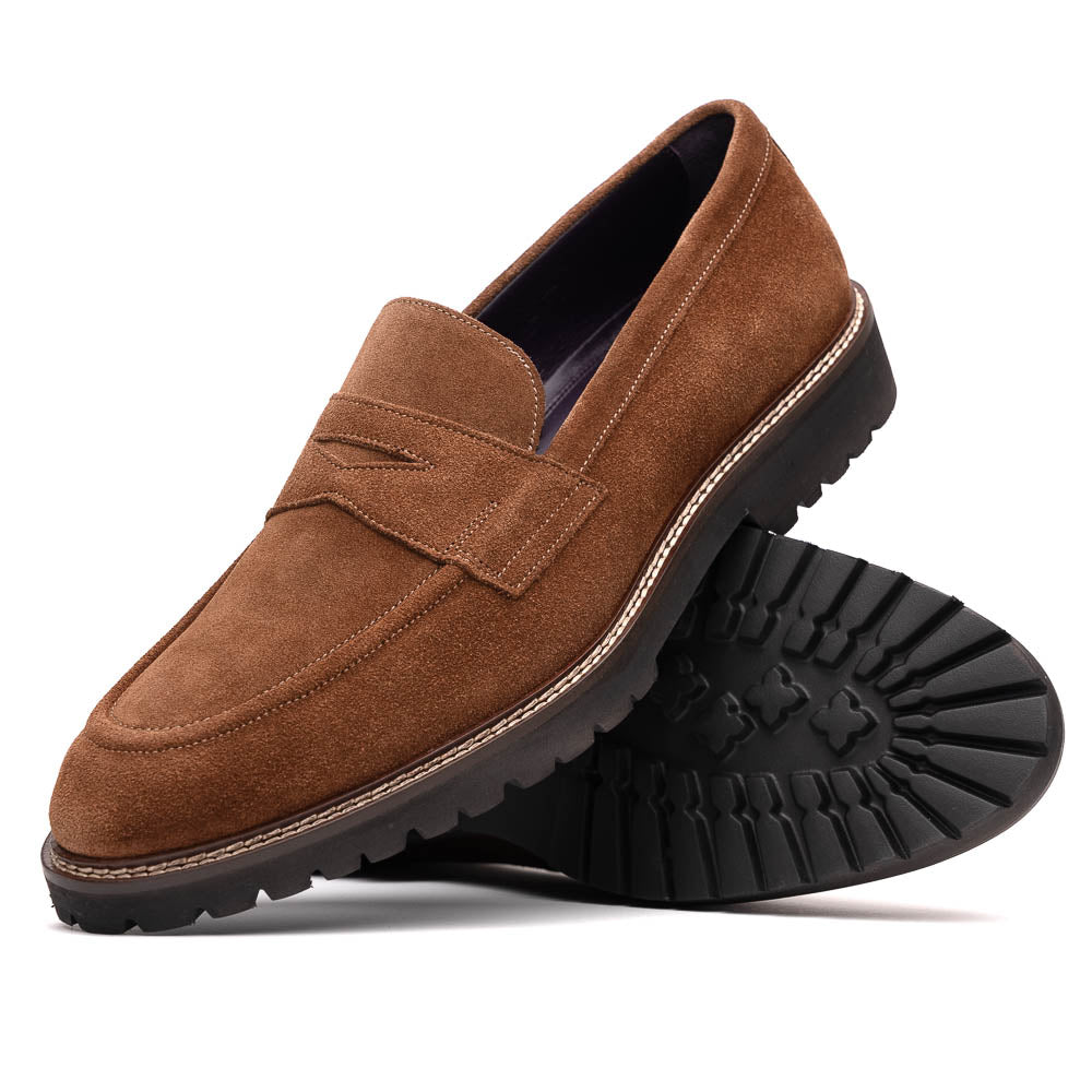 16 - 657 - Tob Roma Italian Suede Penny Loafers Tobacco Shop by Zelli Italia – Don't Panic Shoes