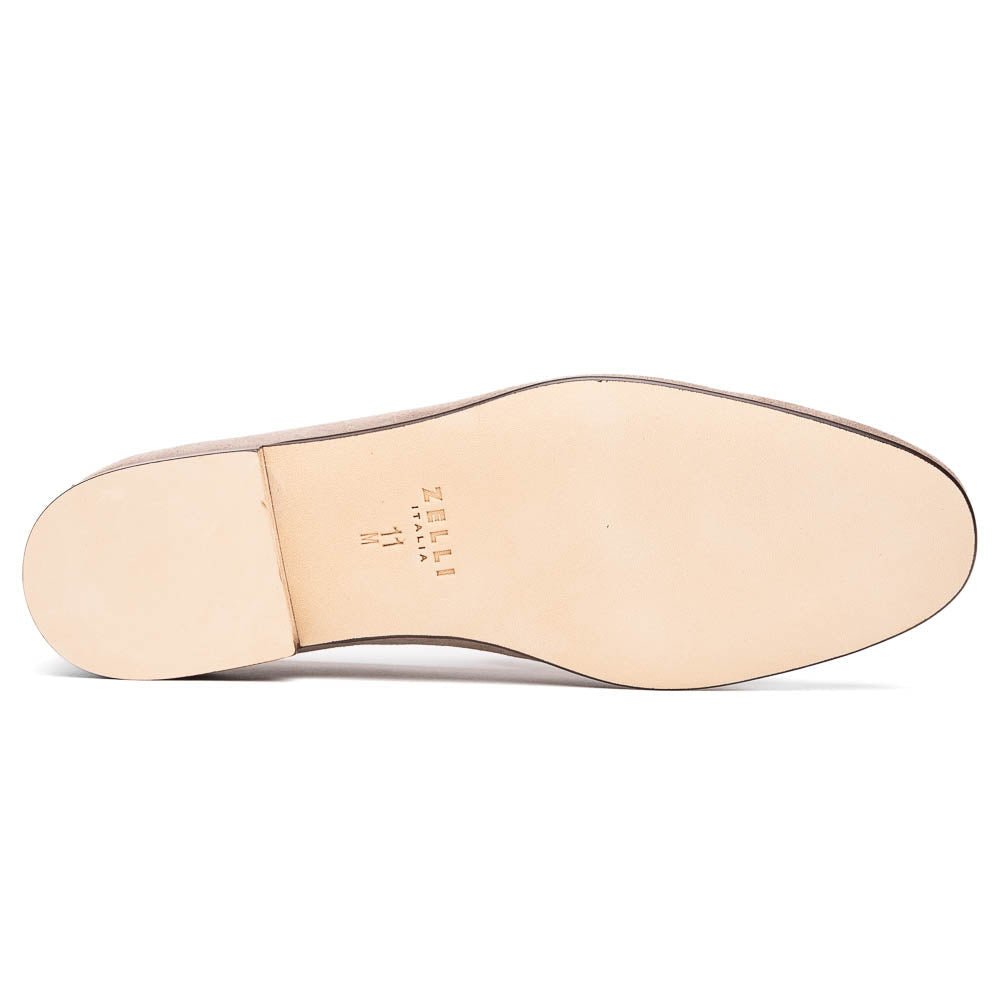 16 - 672 - Tpe Tippa Suede And Calfskin Penny Loafers Taupe Shop by Zelli Italia – Don't Panic Shoes