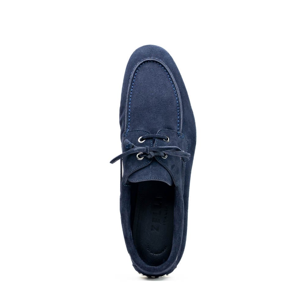 16 - 675 - Nvy Venice Italian Sueded Goatskin Boat Shoes, Navy Shop by Zelli Italia – Don't Panic Shoes