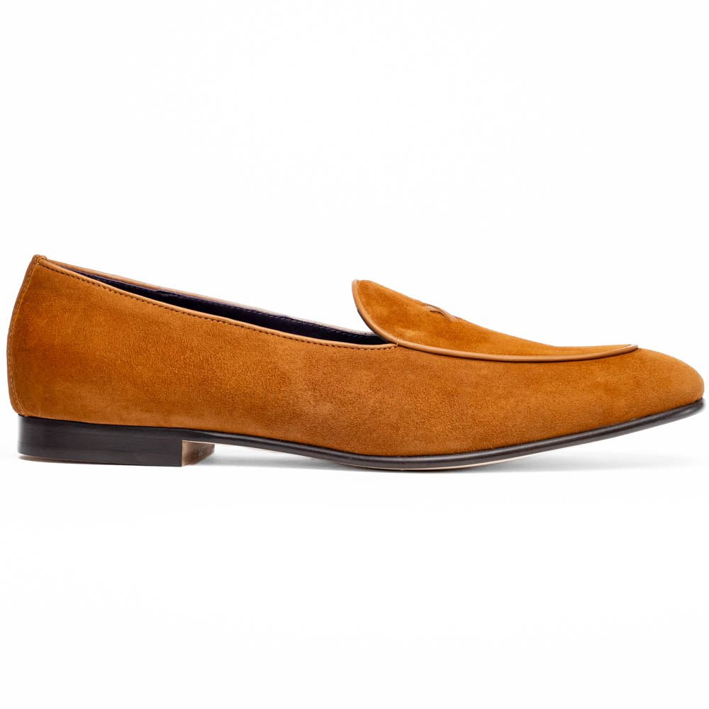 16 - 681 - Cgn X Italian Sueded Goatskin Loafer, Cognac Shop by Zelli Italia – Don't Panic Shoes