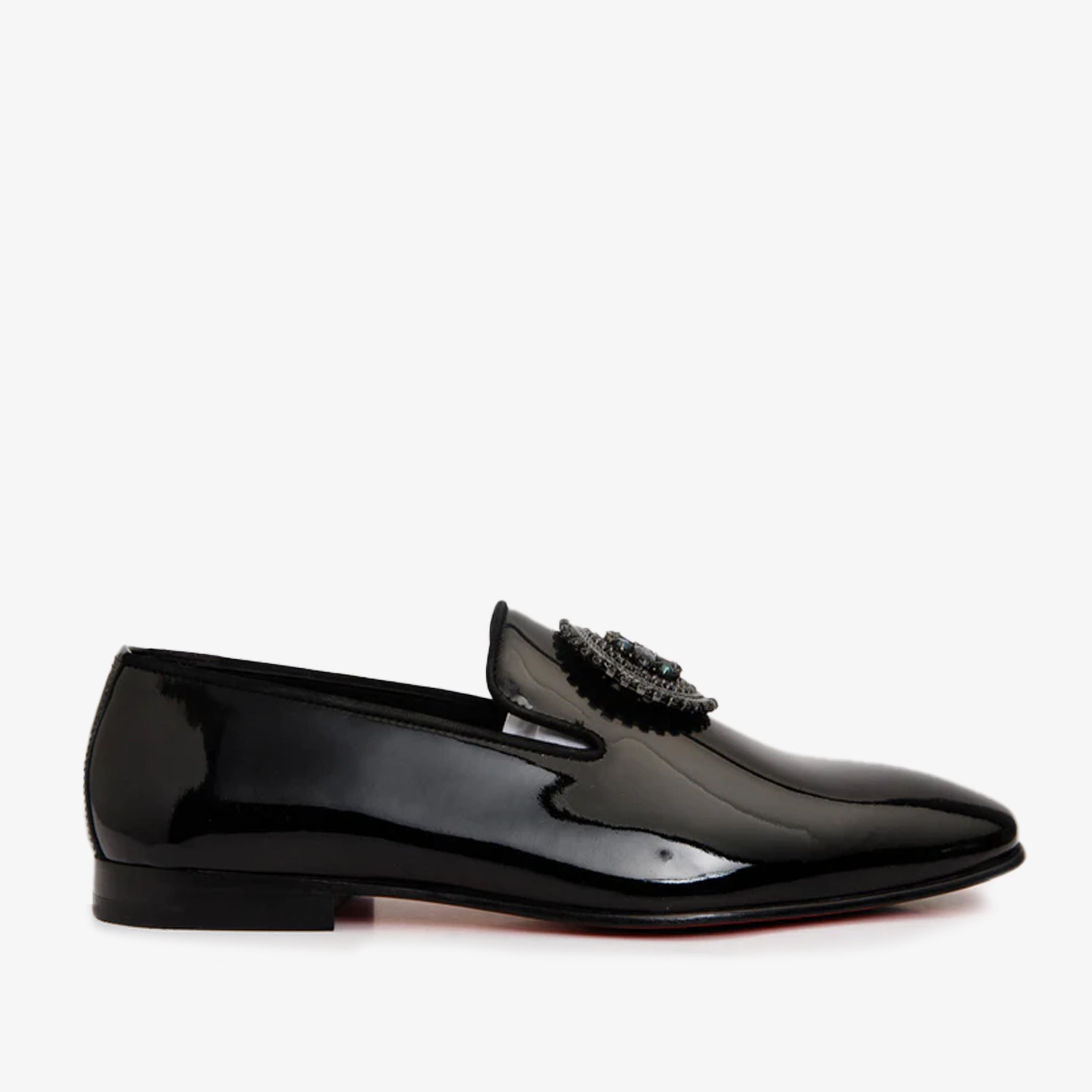 The Pombe Black Patent Leather Dress Slip-on Loafer Men Shoe