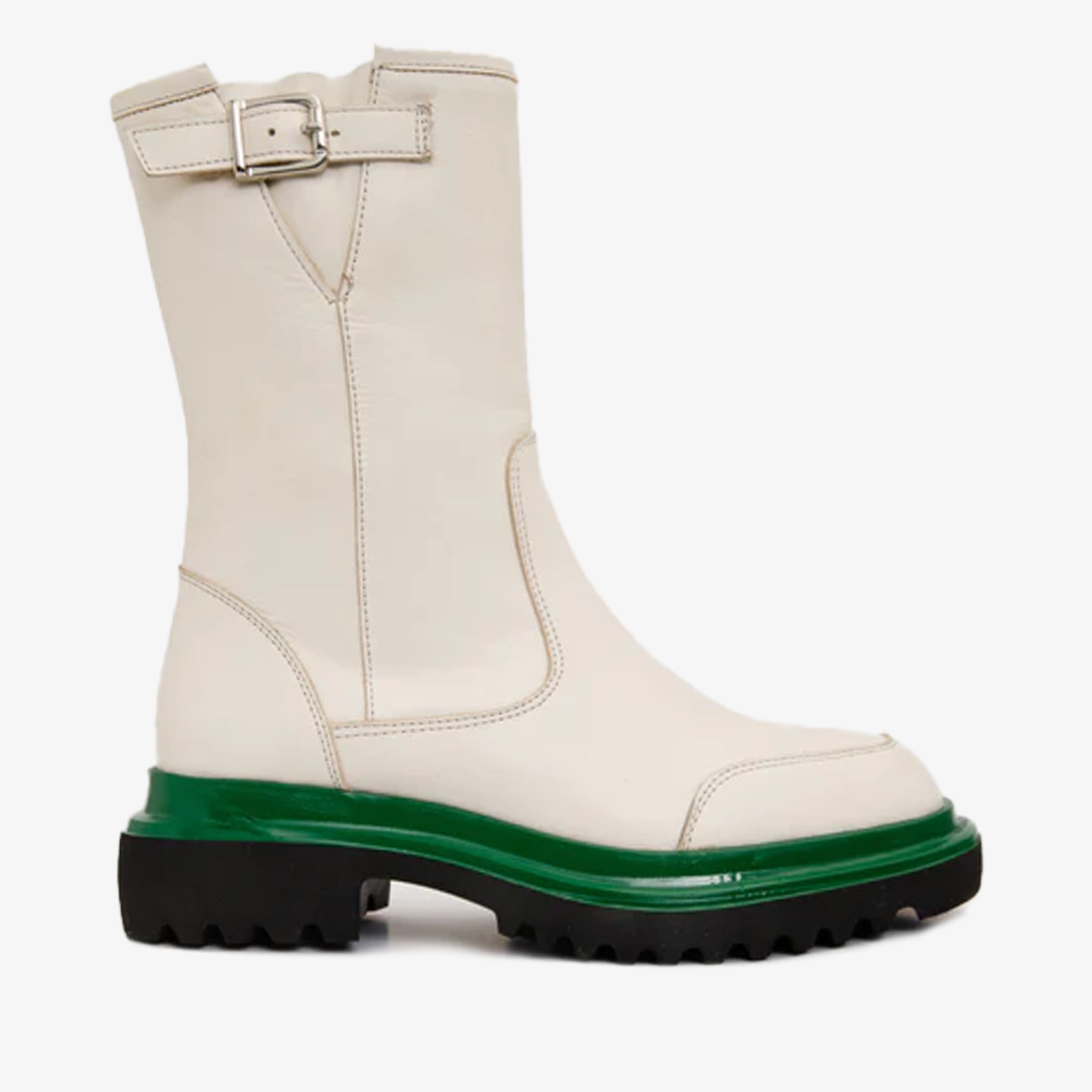 The Yako Cream Leather Mid Calf Women Boot Final Sale!