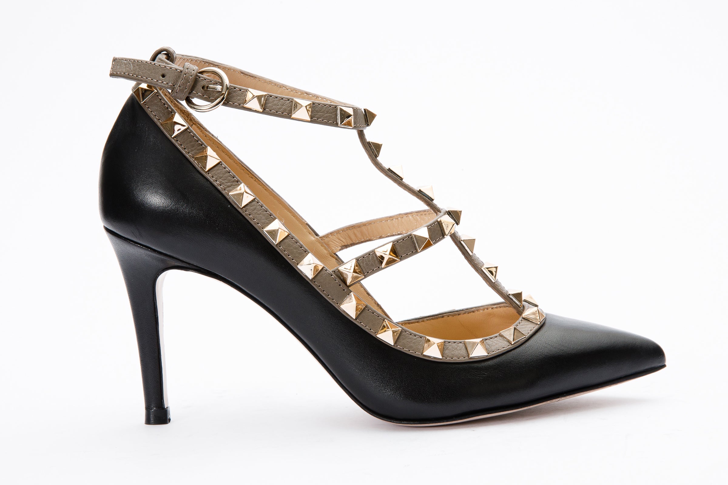 The Lulka Black Spike Leather Pump Women Shoe